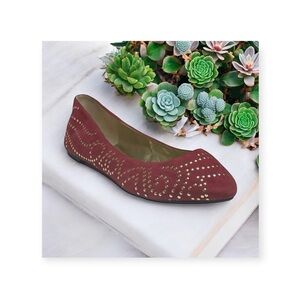 new Enzo Angiolini ❤︎ Stud Suede Ballerina Ballet Flat ❤︎ Pumpkin Spice ❤︎ 8M ❤︎